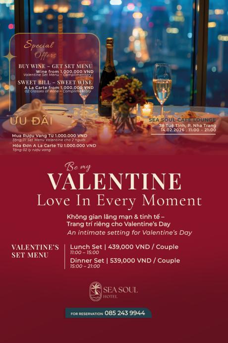 TÌNH YÊU TRONG TỪNG KHOẢNH KHẮC  BỮA TỐI VALENTINE TẠI SEA SOUL HOTEL